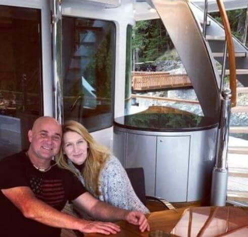Elizabeth Agassi son Andre Agassi and daughter in law enjoying their vacation on the yacht.